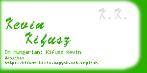 kevin kifusz business card